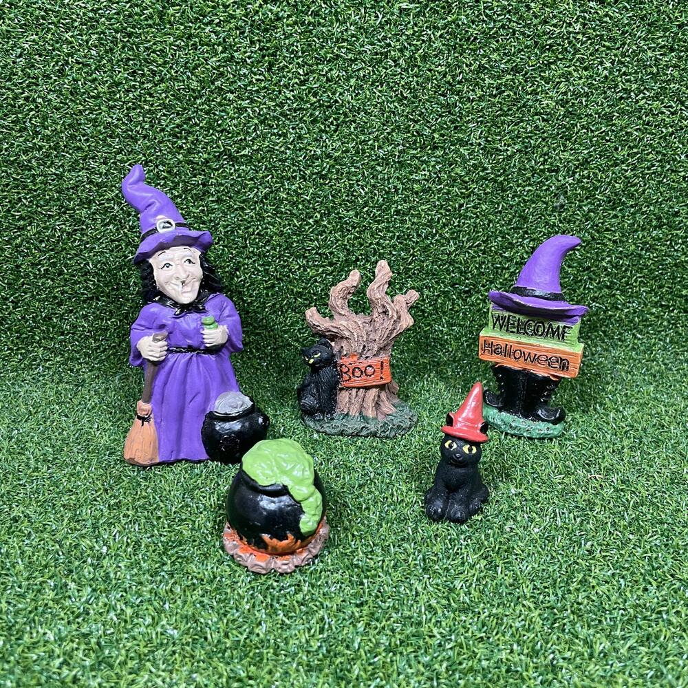 Dollar Tree Halloween Witch Figure Village Miniature Lot